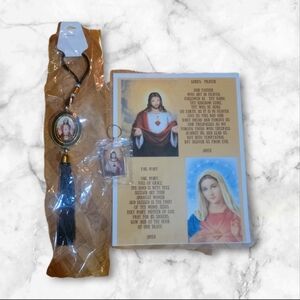 3pcs Catholic Religious Keychain and Wall Frame